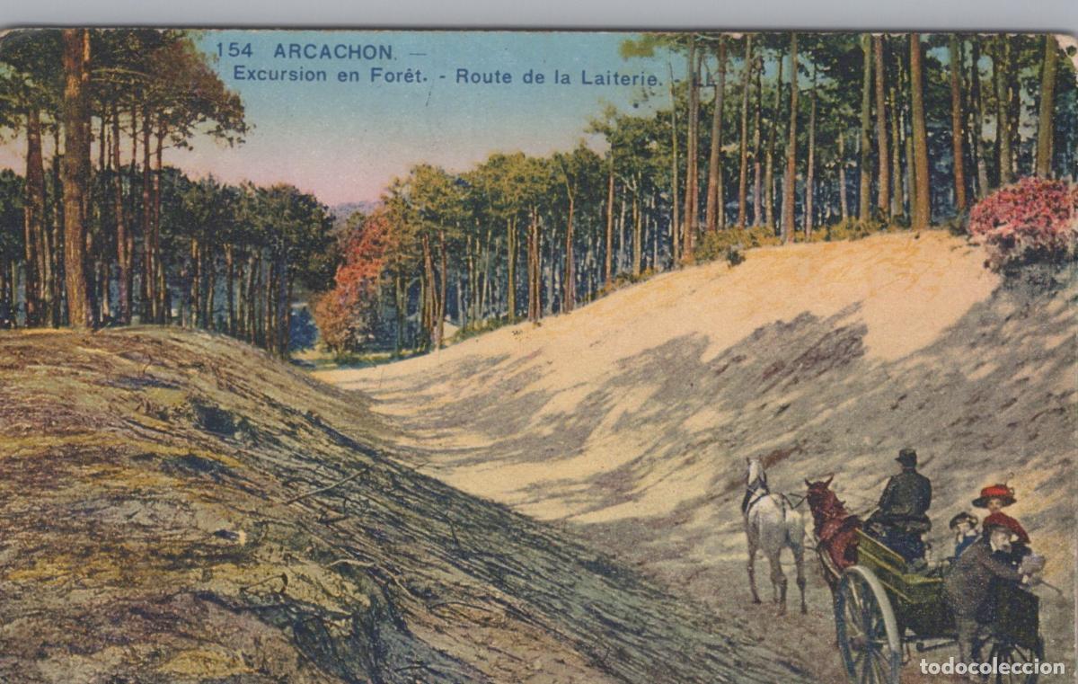 Postcards: France Arcachon For&ecirc;t Excursion Cal&egrave;che Route Laiterie Post&eacute;e *YAD598