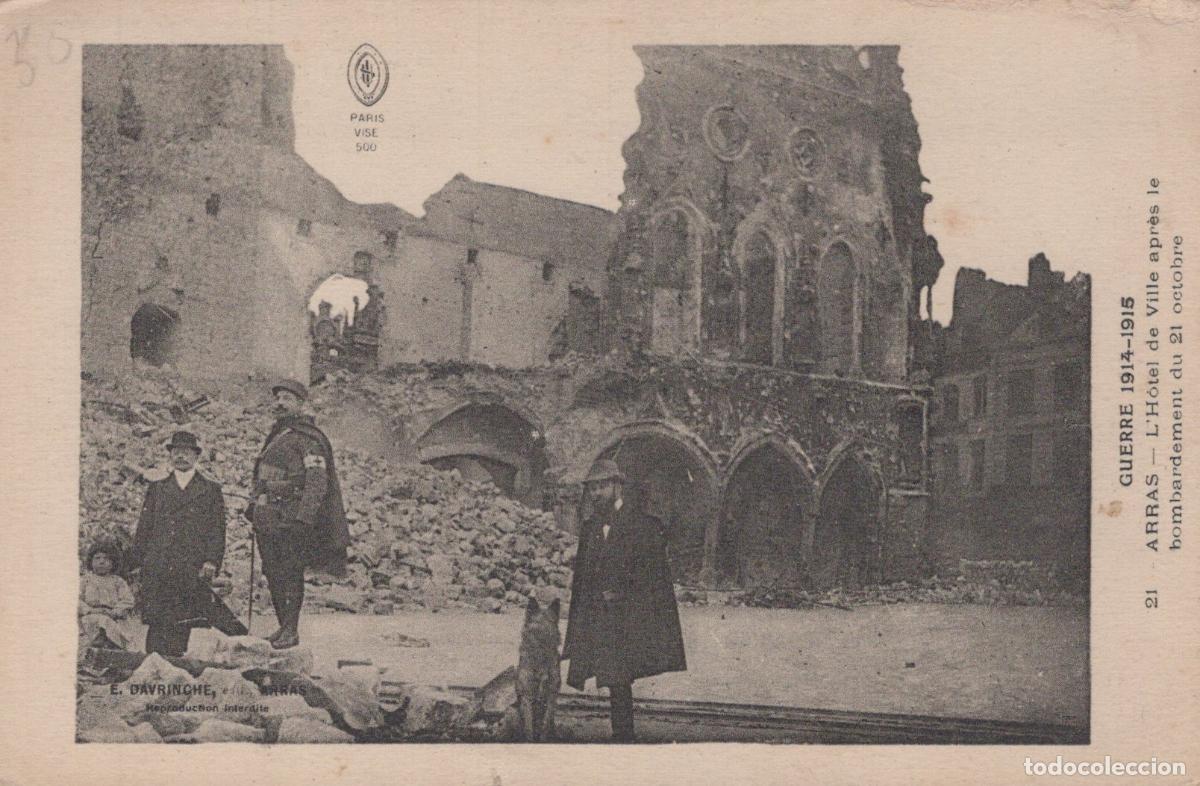 Cartoline: France Arras H&ocirc;tel de Ville D&eacute;vast&eacute; Grande Guerre 1914 15 Post&eacute;e *YAD858