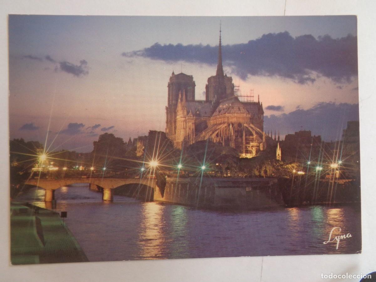 Postcards: POSTAL DE PARIS ( FRANCIA ): EFECTOS DE LUZ SOBRE NOTRE-DAME Y EL SENA