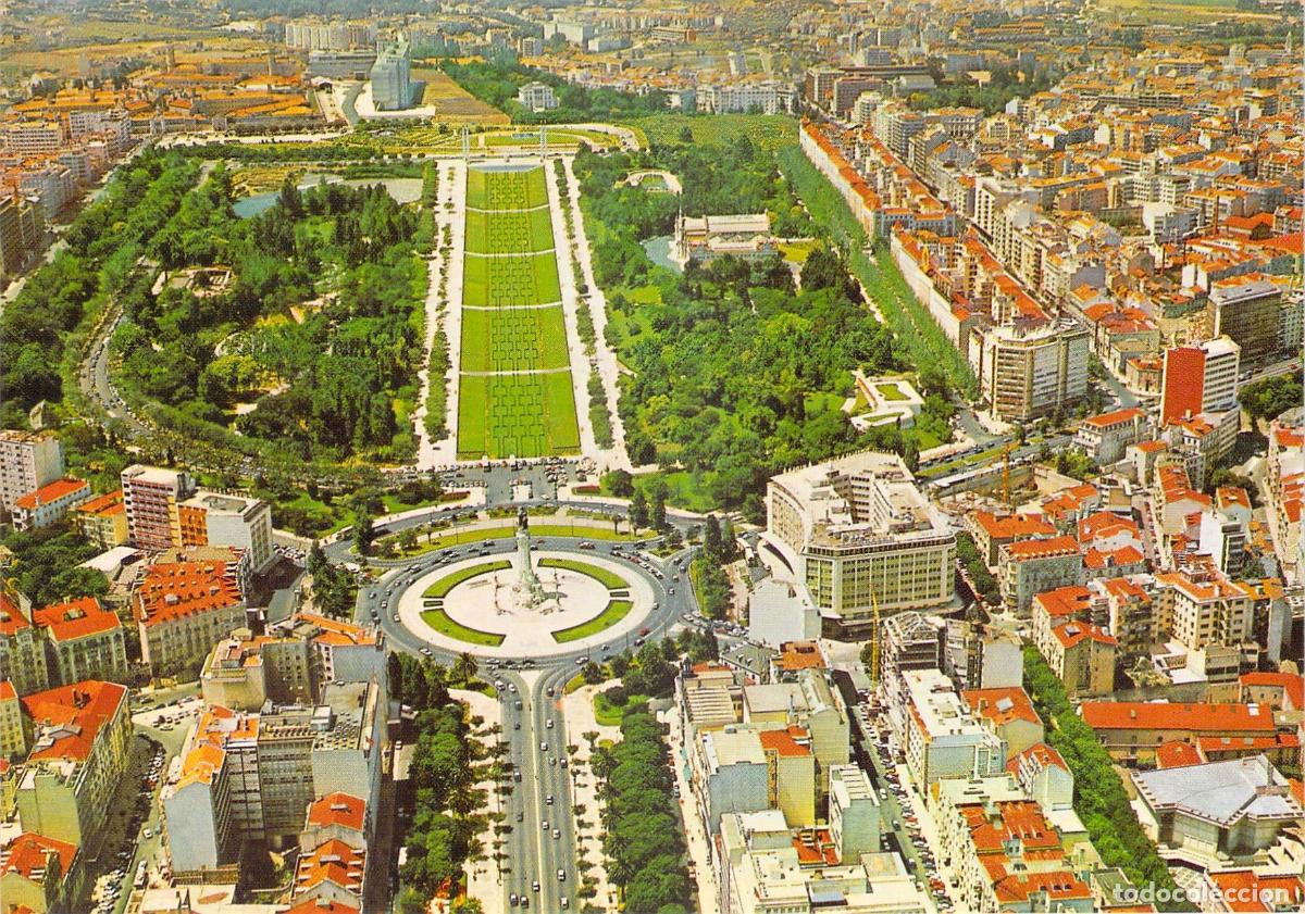 Postales: Postal de Lisboa Parque Eduardo VII y Avenida da Liberdade