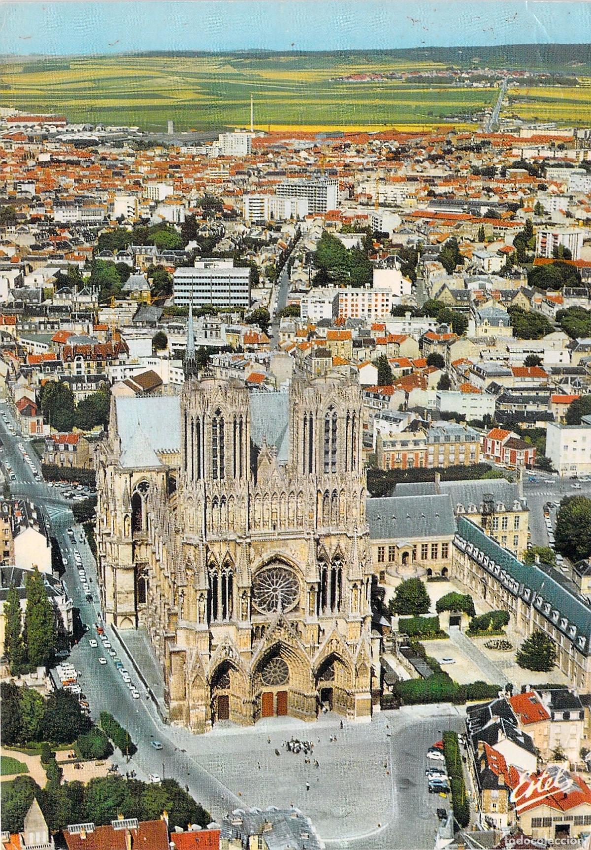 Postales: Postal de la Catedral de Notre-Dame en Reims Francia