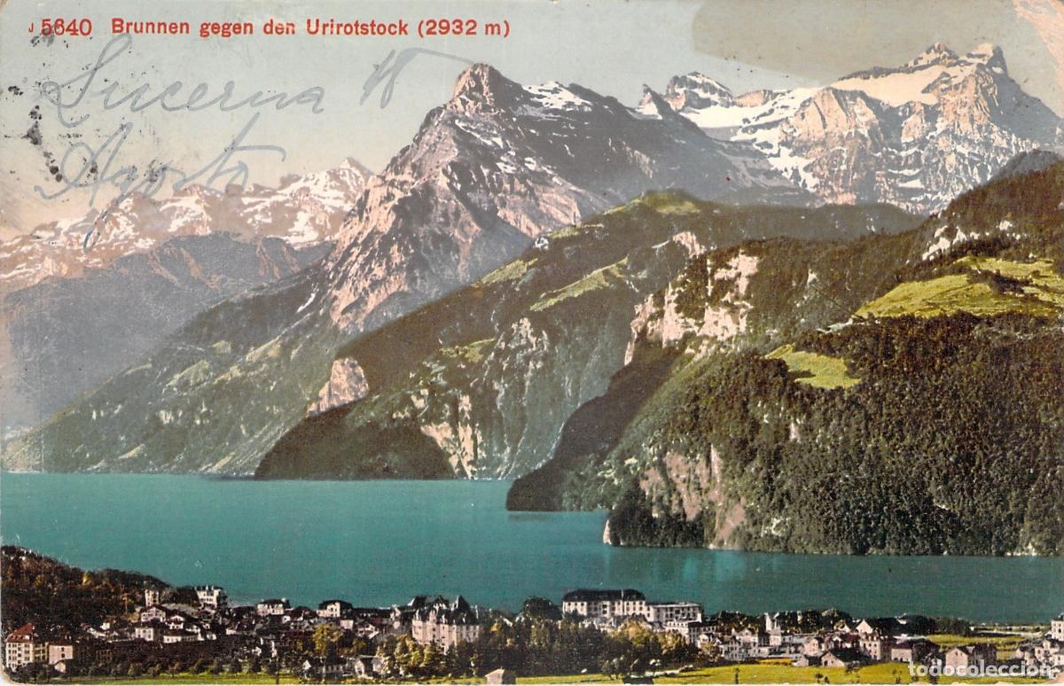 Postales: Postal de Brunnen con Vista al Urirotstock en Suiza
