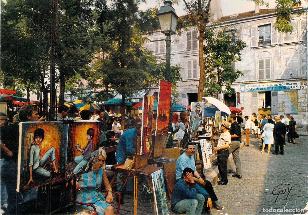Postales: Postal de la Place du Tertre en Montmartre, Paris