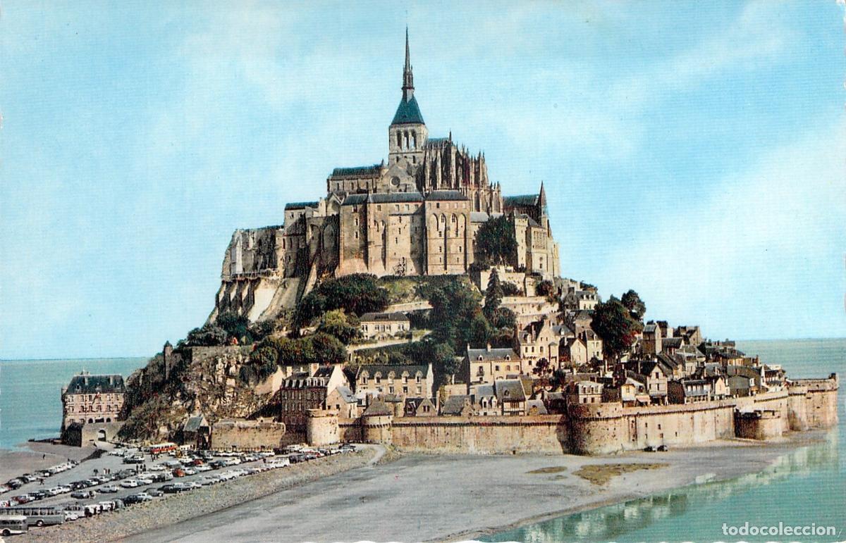 Postales: Postal de la Abad&iacute;a de Mont Saint-Michel en Francia