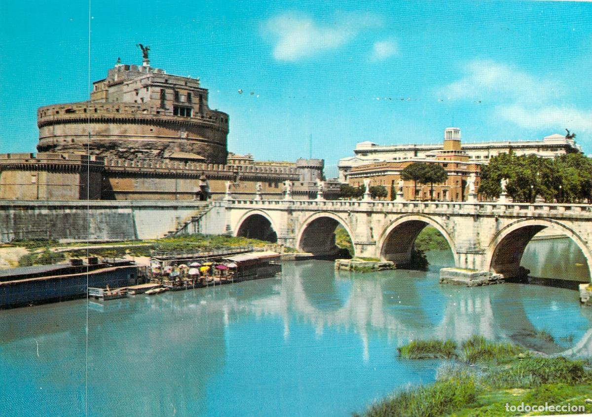 Postales: Postal de Roma con el Castillo de Sant'Angelo y el Puente