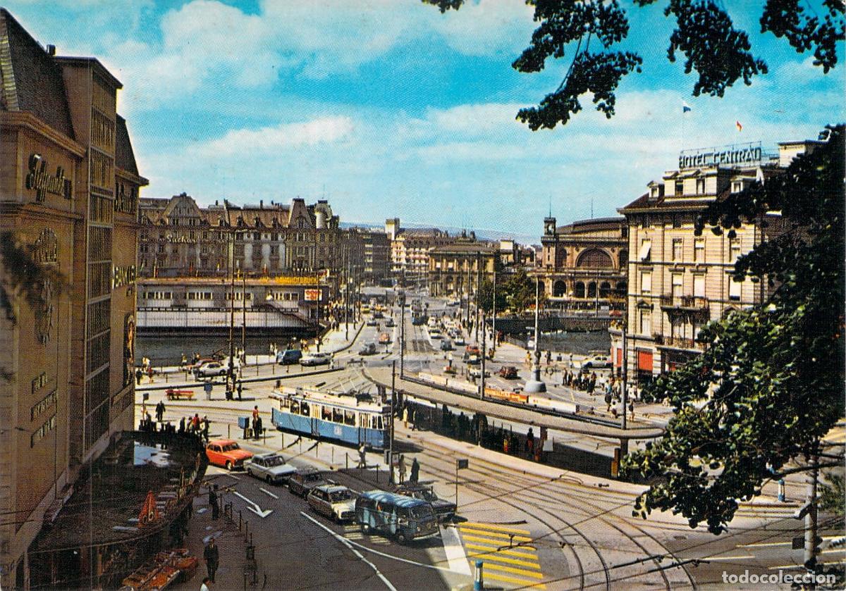 Cartes Postales: Postal de Zurich: Vista de Central y Bahnhofbr&uuml;cke