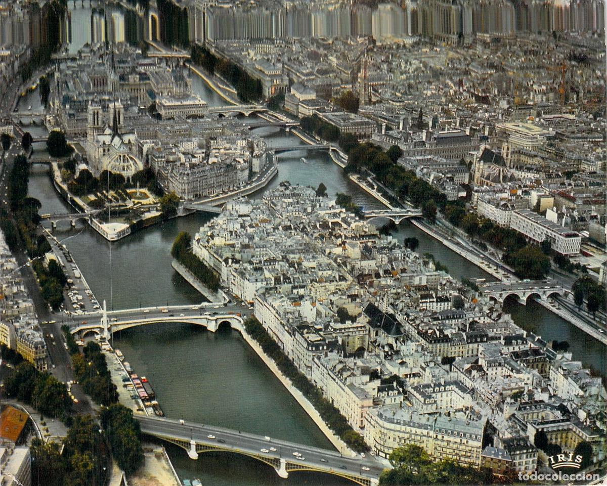 Postales: Postal a&eacute;rea de la &Icirc;le de la Cit&eacute; en Par&iacute;s, Francia