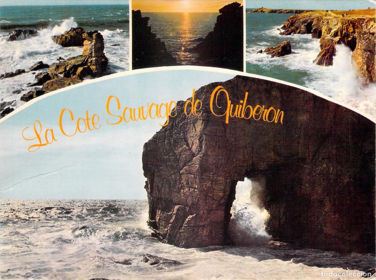 Postales: Postal de la Costa Salvaje y Arco de Port-Blanc en Quiberon, Breta&ntilde;a