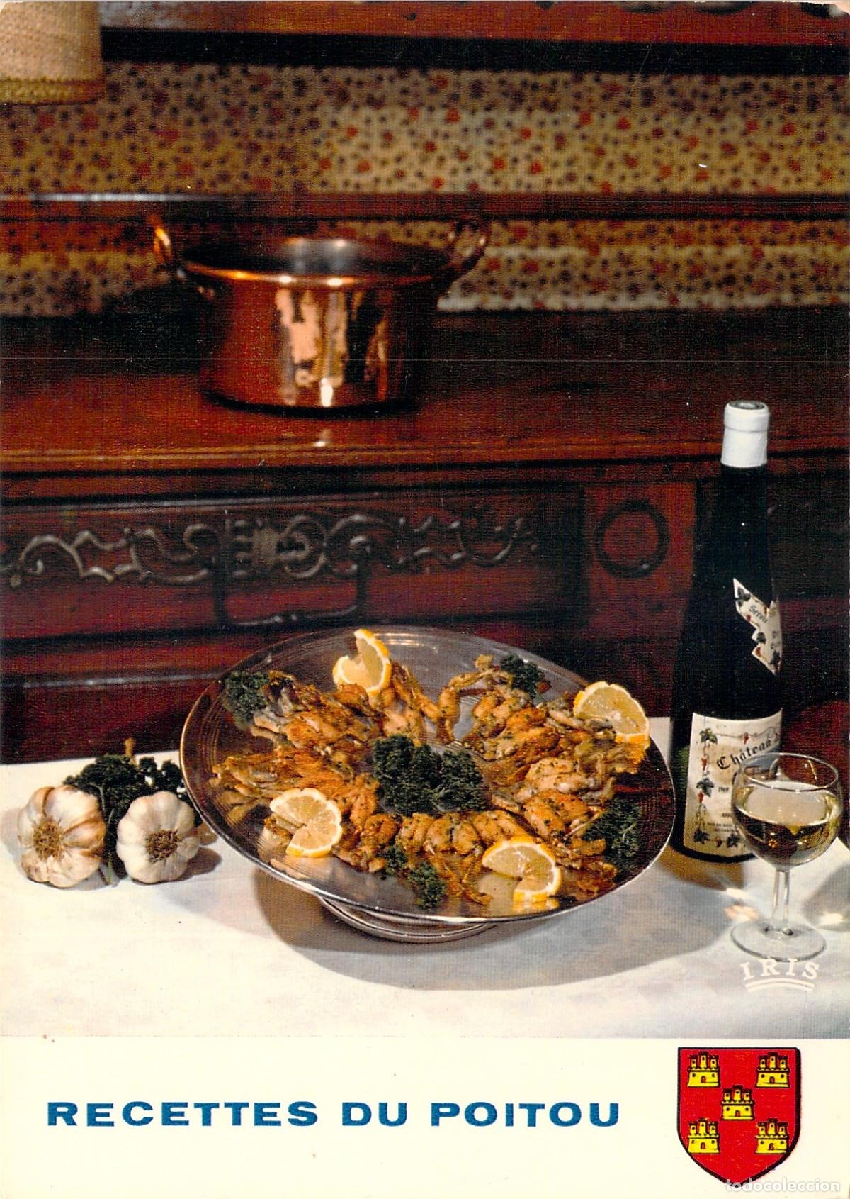 Cartes Postales: Postal con receta de ancas de rana tradicional de la regi&oacute;n de Poitou