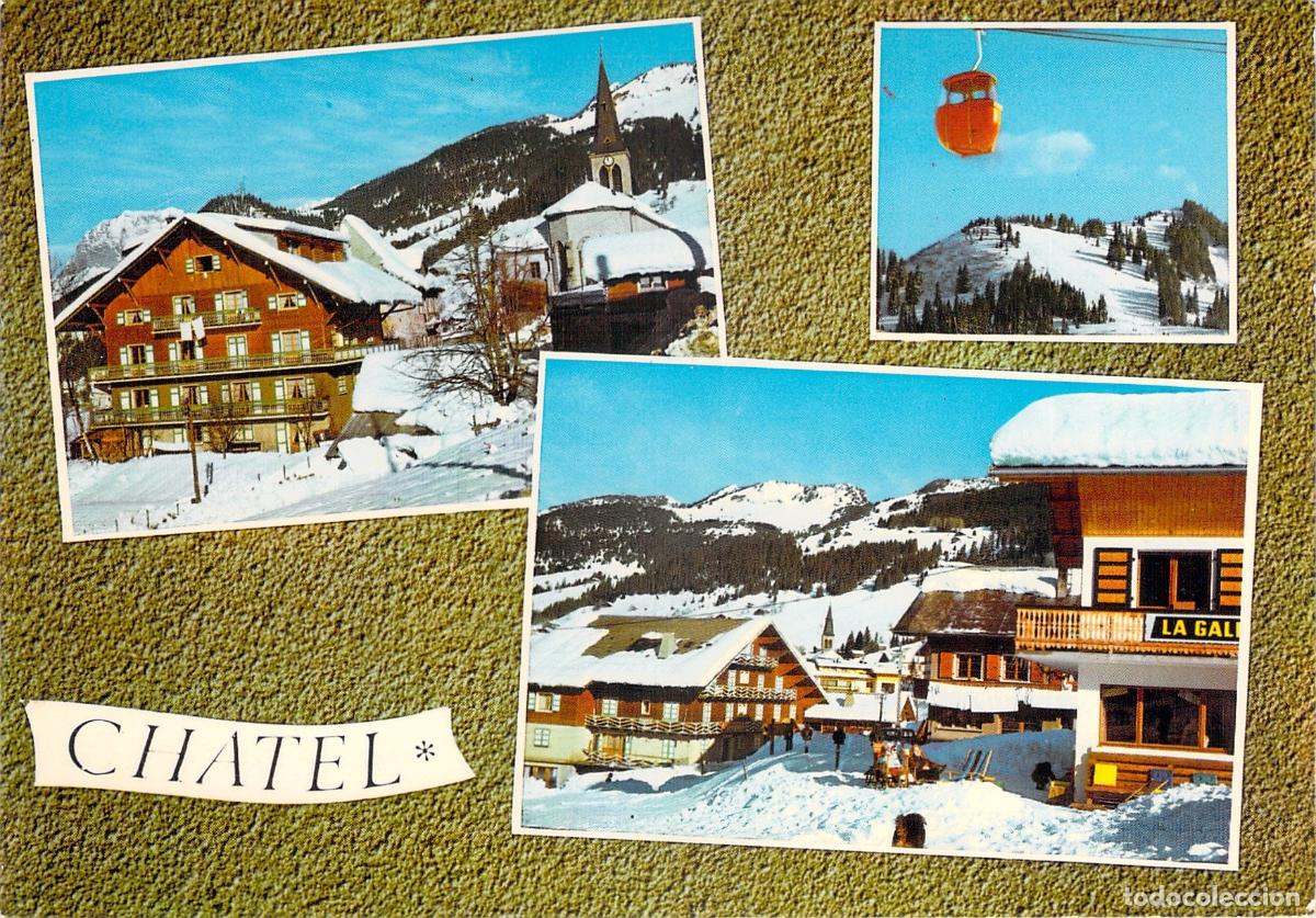Postales: Postal de Ch&acirc;tel Francia Alpes invierno esqu&iacute;