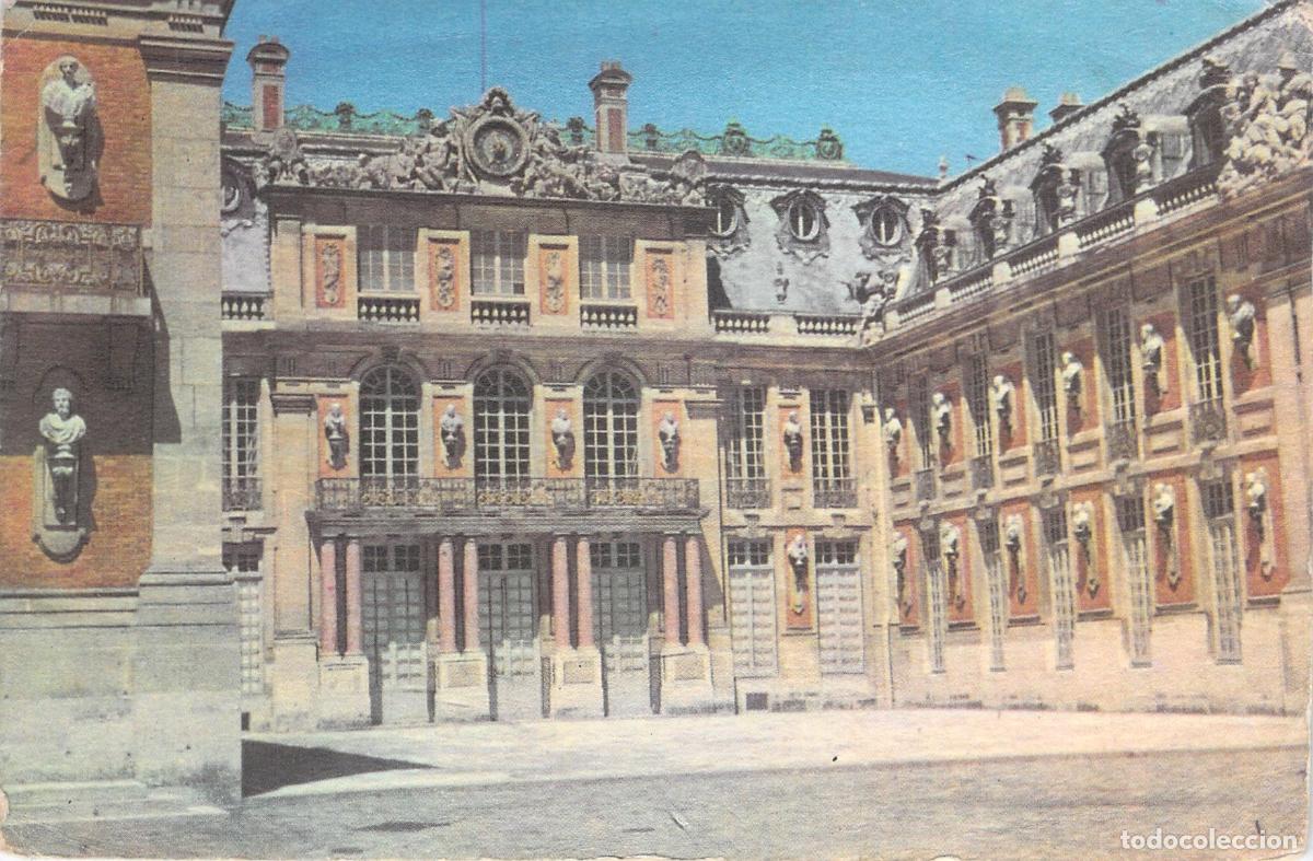 Postais: Postal del Palacio de Versalles, la Corte de M&aacute;rmol