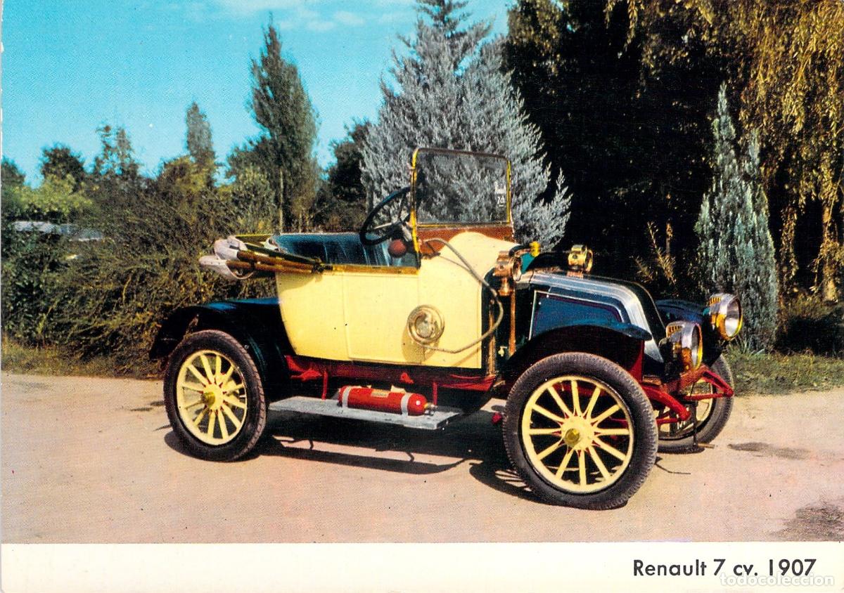 Postales: Postal de coche antiguo Renault 7 cv