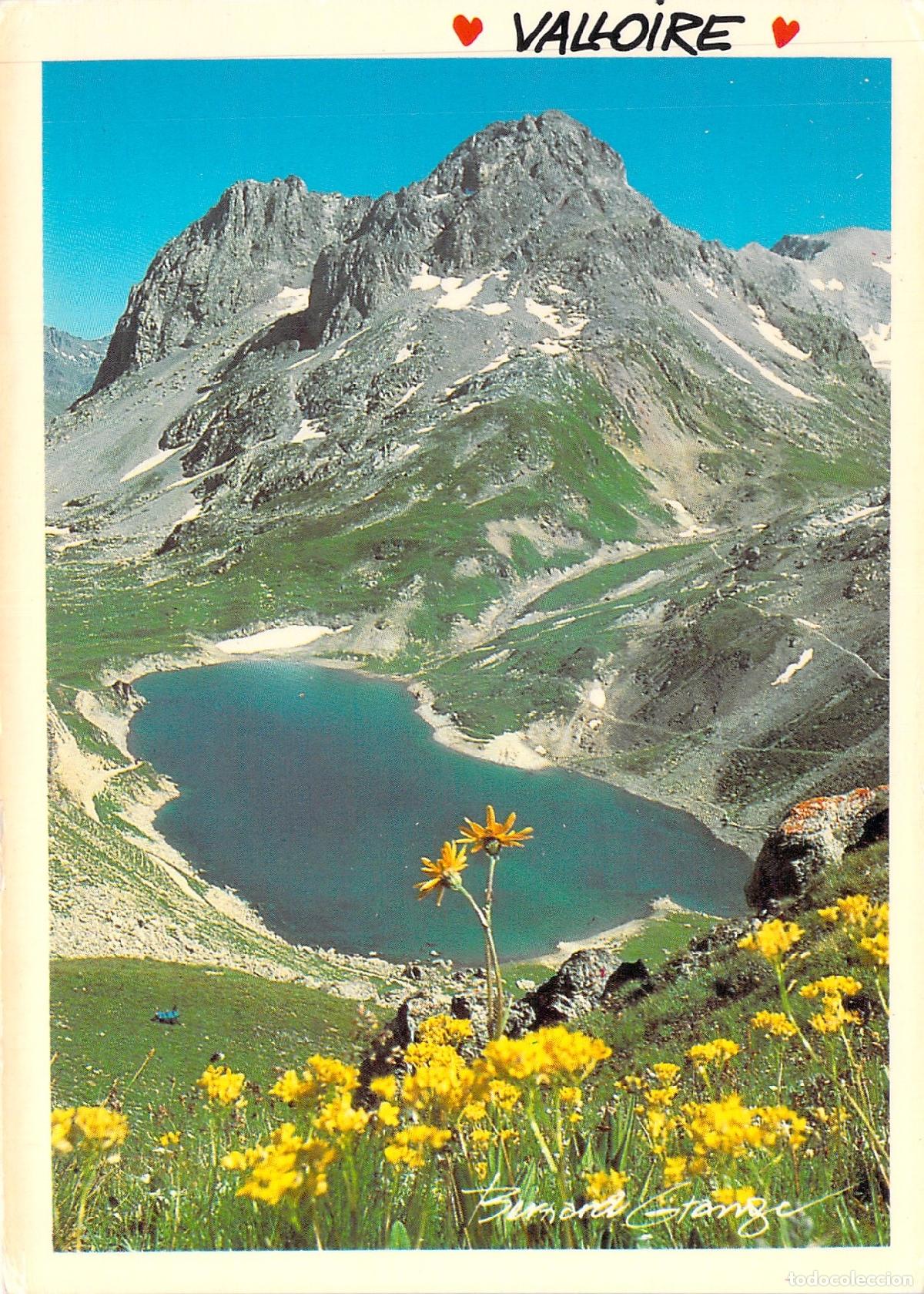 Postales: Postal de Valloire, Alpes franceses, paisaje de monta&ntilde;a con lagos
