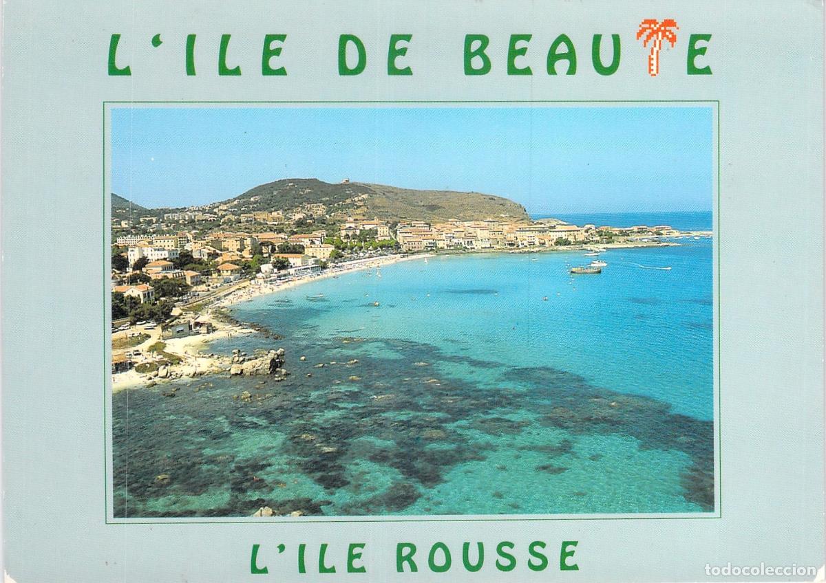 Postales: Postal de la costa y playa de L'Ile-Rousse en C&oacute;rcega
