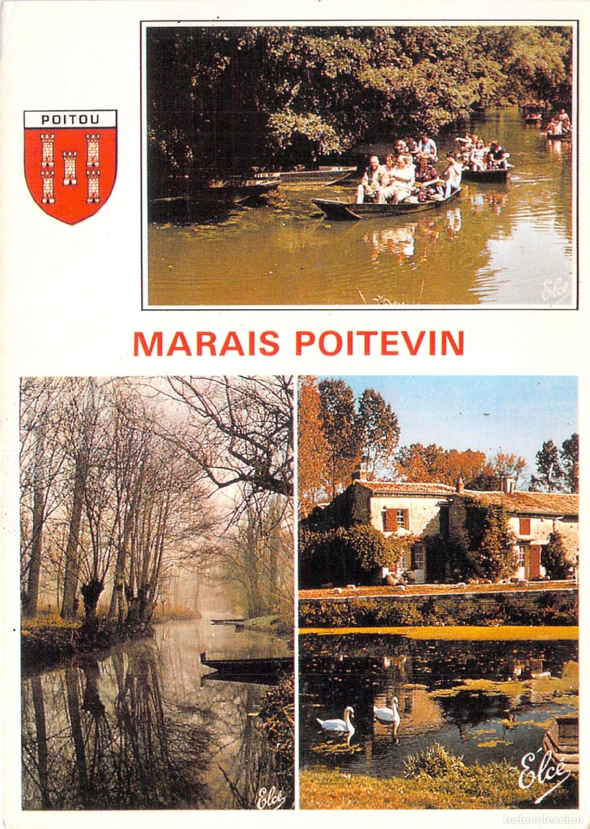 Postales: Postal de paisajes del Marais Poitevin en Francia