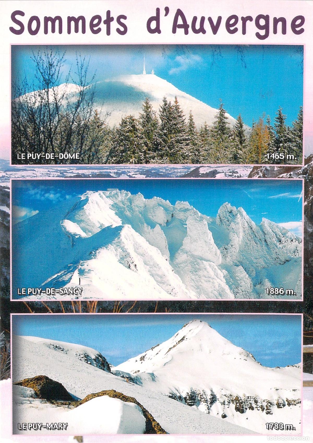 Postales: Postal de las Cumbres de Auvernia bajo la nieve en Francia