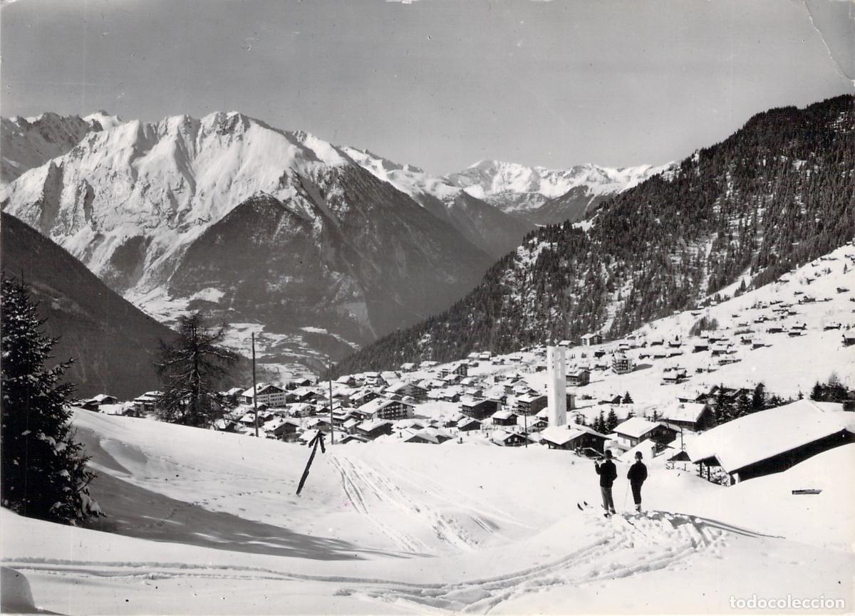 Postales: Postal de Verbier con paisaje de los Alpes suizos en invierno