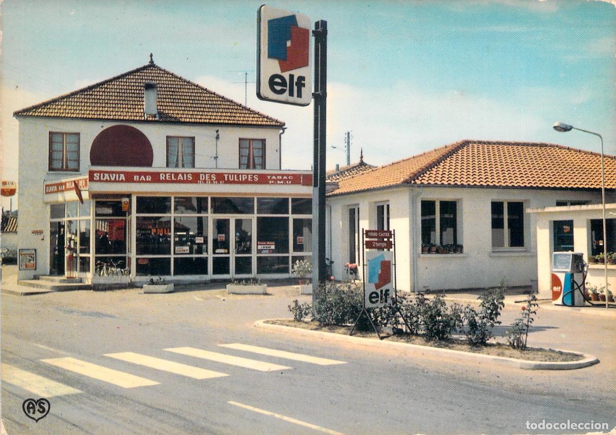 Postais: Postal de bar y gasolinera Le Relais des Tulipes en Longeville-sur-Mer