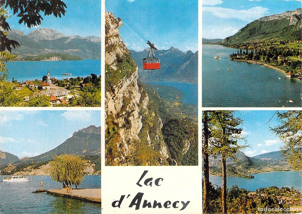 Postales: Postal del Lago de Annecy en la regi&oacute;n de Alta Saboya, Francia