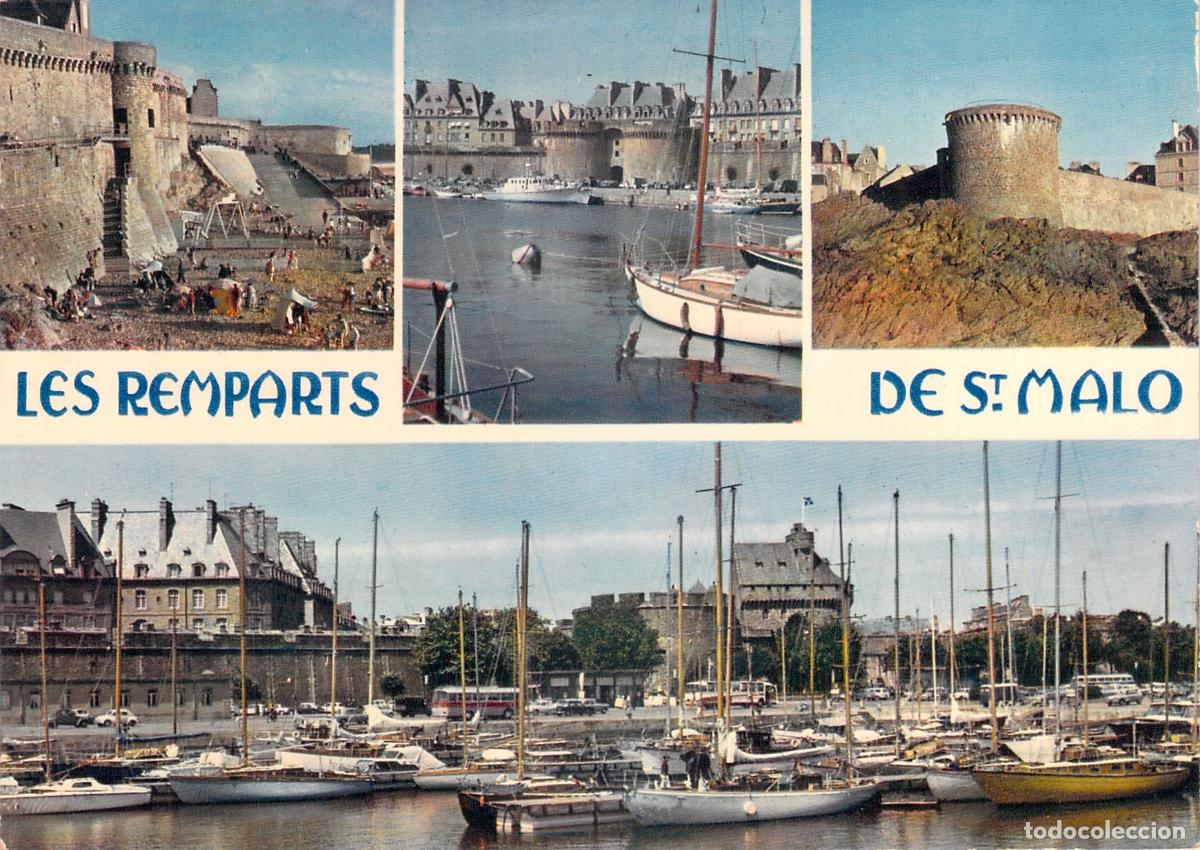 Postales: Postal de los Remparts y Castillo en Saint-Malo, Francia
