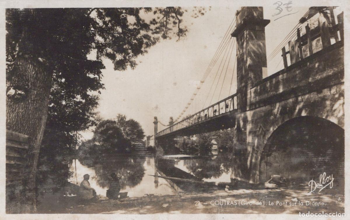 Postales: France Coutras Pont Suspendu sur la Dronne *YAE027