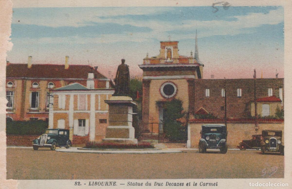 Postkarten: France Libourne Statue Duc Decazes Carmel Voitures *YAE035