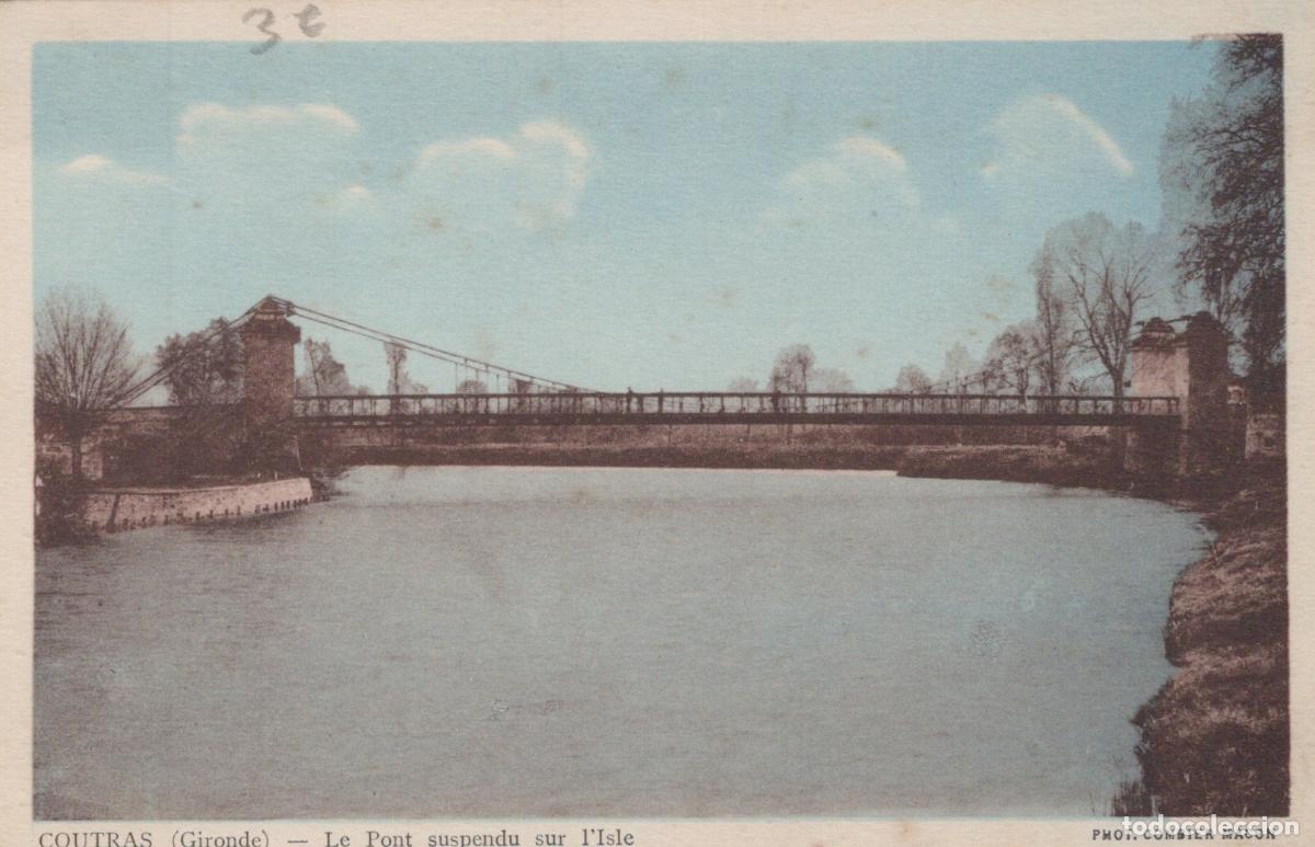 Postkarten: France Coutras Pont Suspendu sur L Isle Architecture Fluviale *YAE031