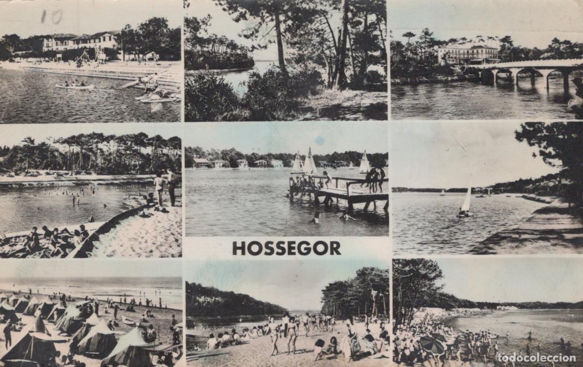 Postkarten: France Hossegor Vues du Lac Plages Baigneurs H&ocirc;tels Voiliers *YAE045