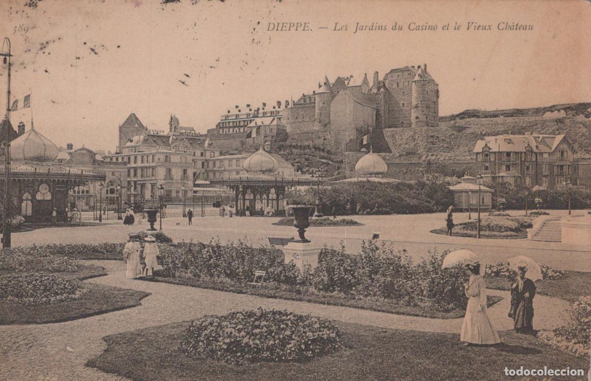 Postais: France Dieppe Jardin du Casino et Vieux Chateau *YAE151