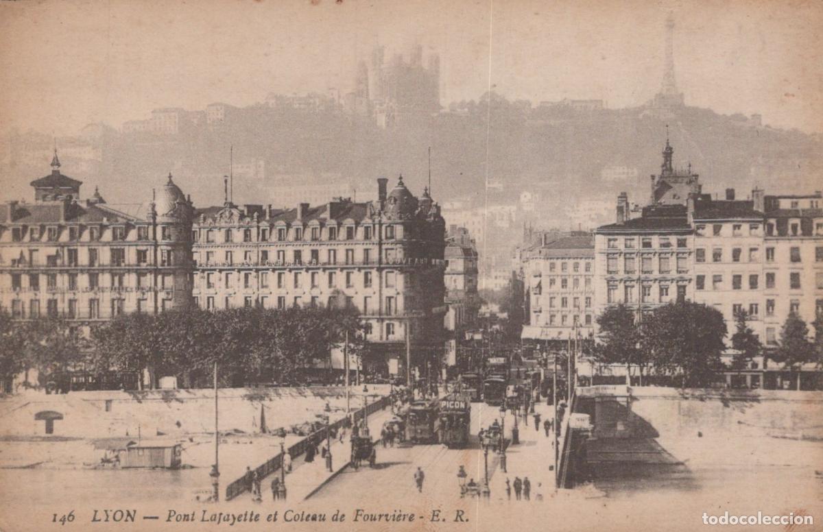 Postcards: France Lyon Pont Lafayette et Colline de Fourviere *YAE152