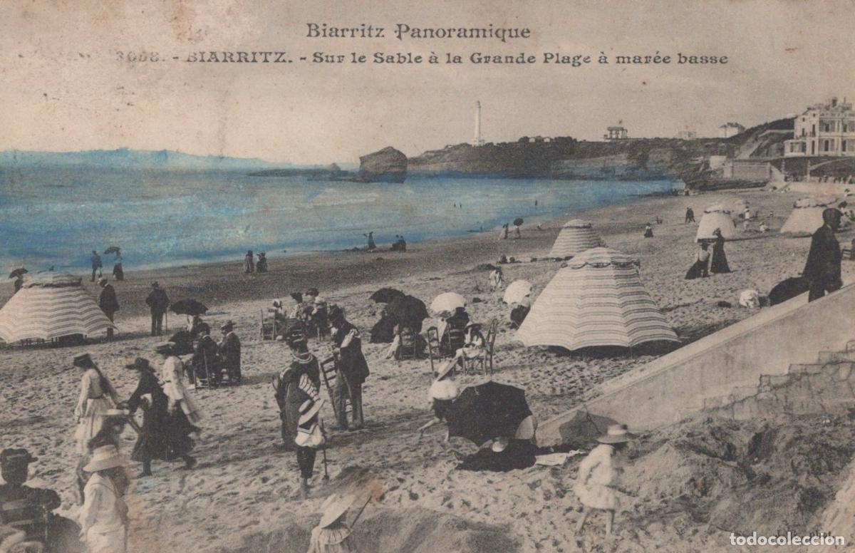 Postkarten: France Biarritz Grande Plage Mar&eacute;e Basse *YAE365