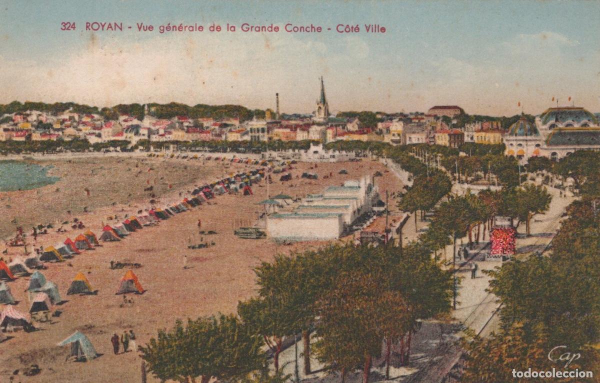 Postales: France Royan Grande Conche et Vue G&eacute;n&eacute;rale Ville *YAE235