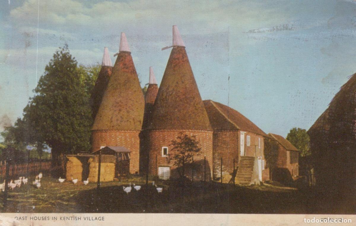 Cartoline: United Kingdom Kentish Village Oast Houses Rural Scene Unposted *YAE464