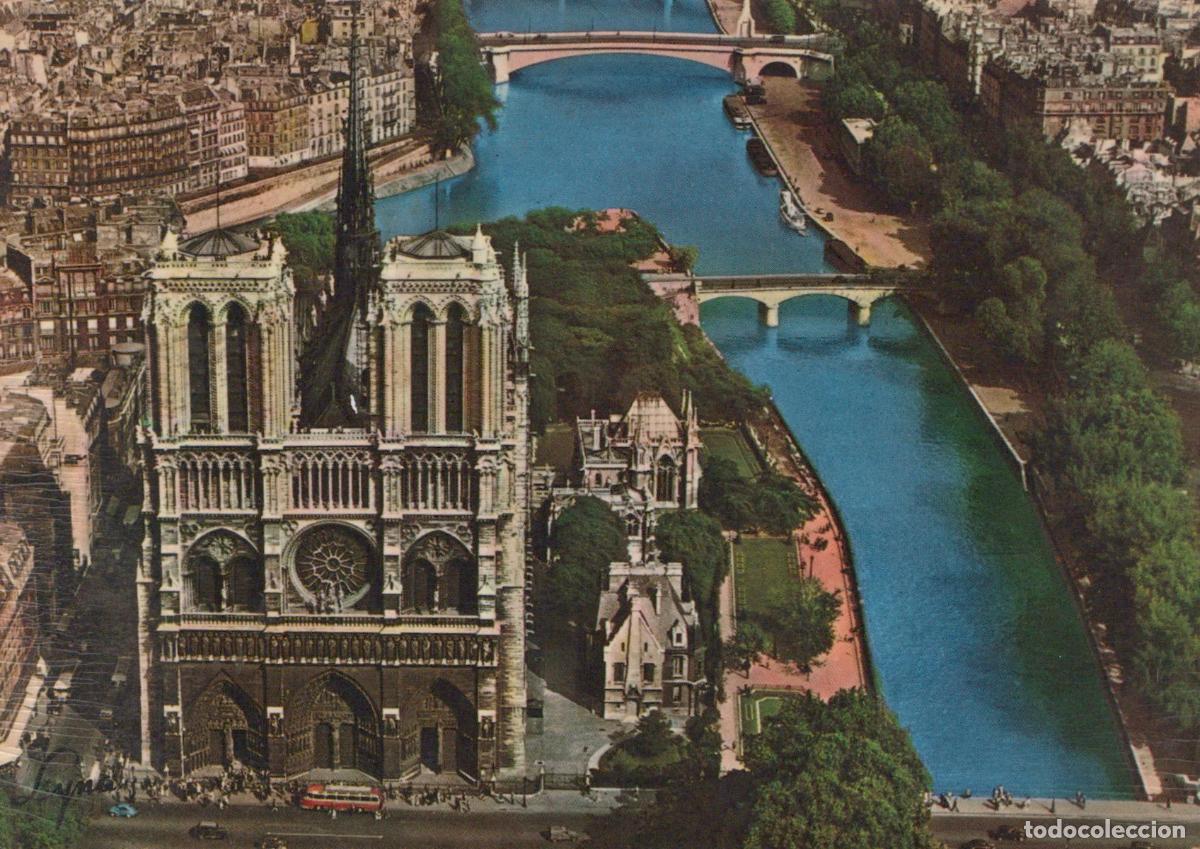 Cartoline: France Paris &Icirc;le de Cath&eacute;drale Notre Dame Vue A&eacute;rienne *YAE619