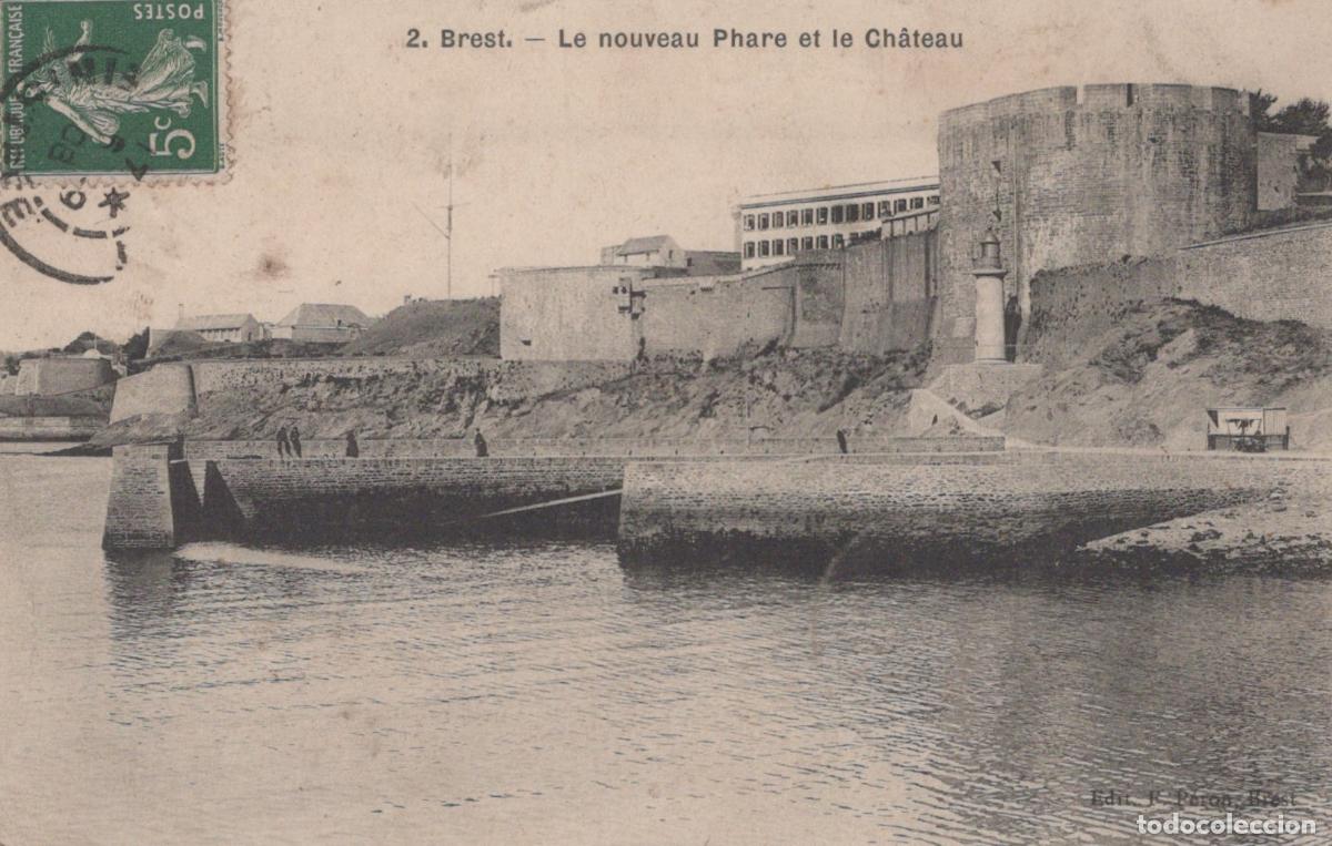 Postcards: France Brest Nouveau Phare et Ch&acirc;teau Fortifications C&ocirc;ti&egrave;res *YAE352