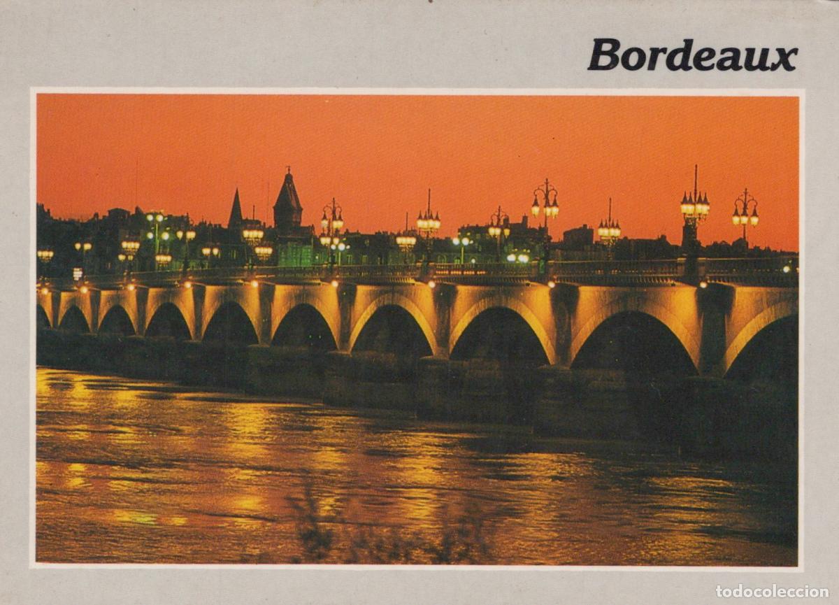 Postkarten: France Bordeaux Pont de Pierre Illumin&eacute; Architecture Unposted *YAE656