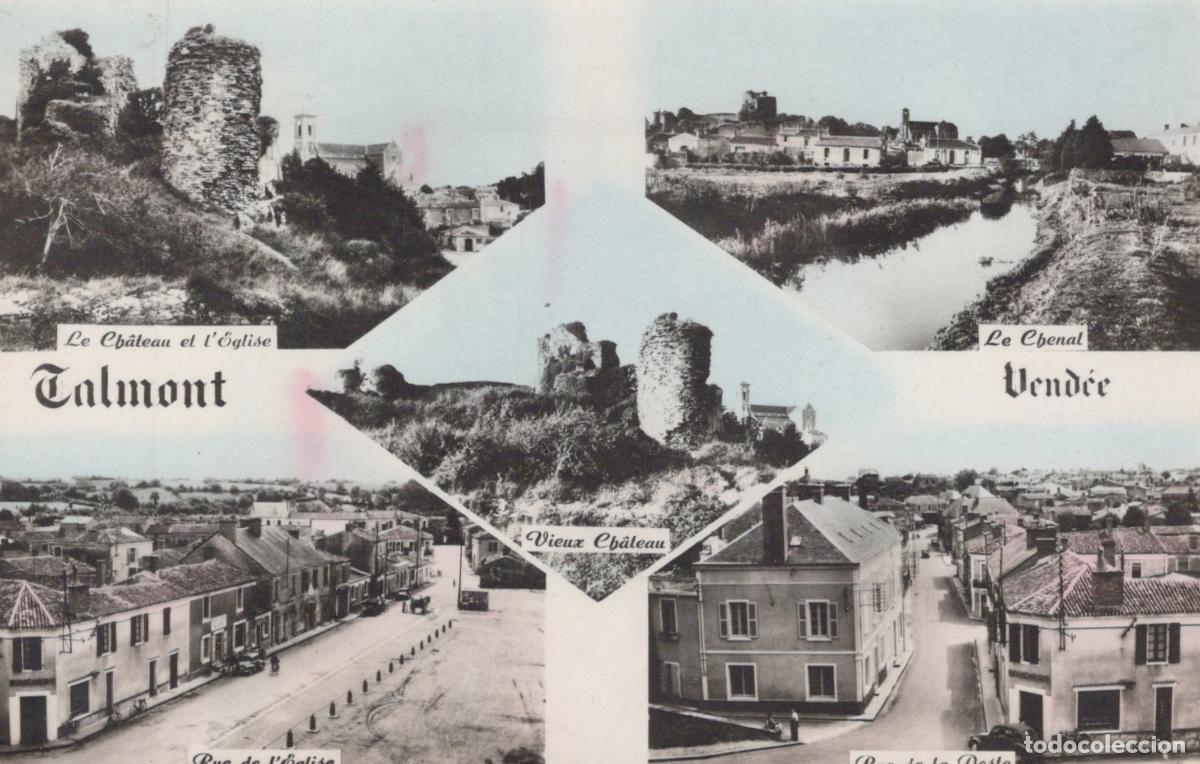 Postcards: France Talmont Vues Ch&acirc;teau &Eacute;glise Chenal et Rues Real Photo *YAE387