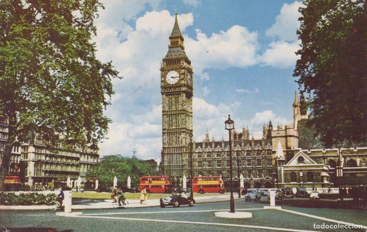 Postcards: United Kingdom London Big Ben Parliament Square Architecture Red Buses *YAE388