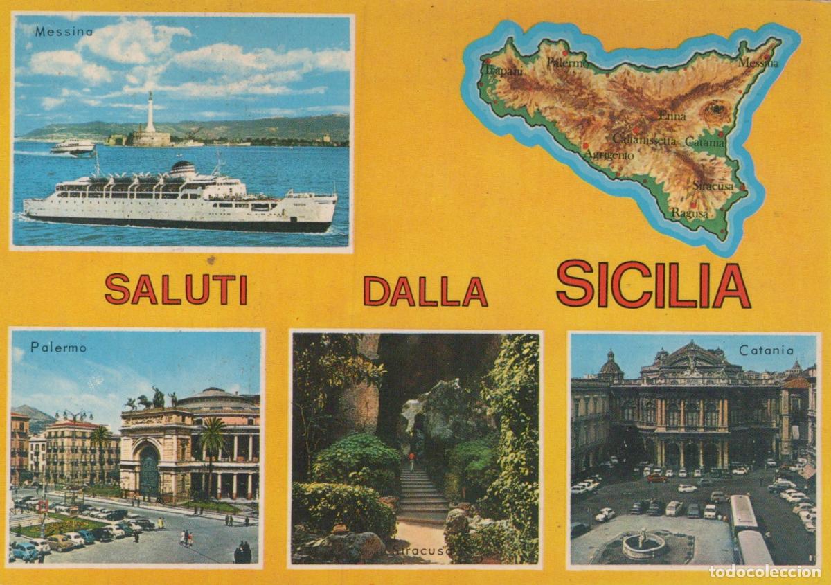 Postcards: Italia Messina Palermo Catania Siracusa Vedute Multiple Nave *YAE732