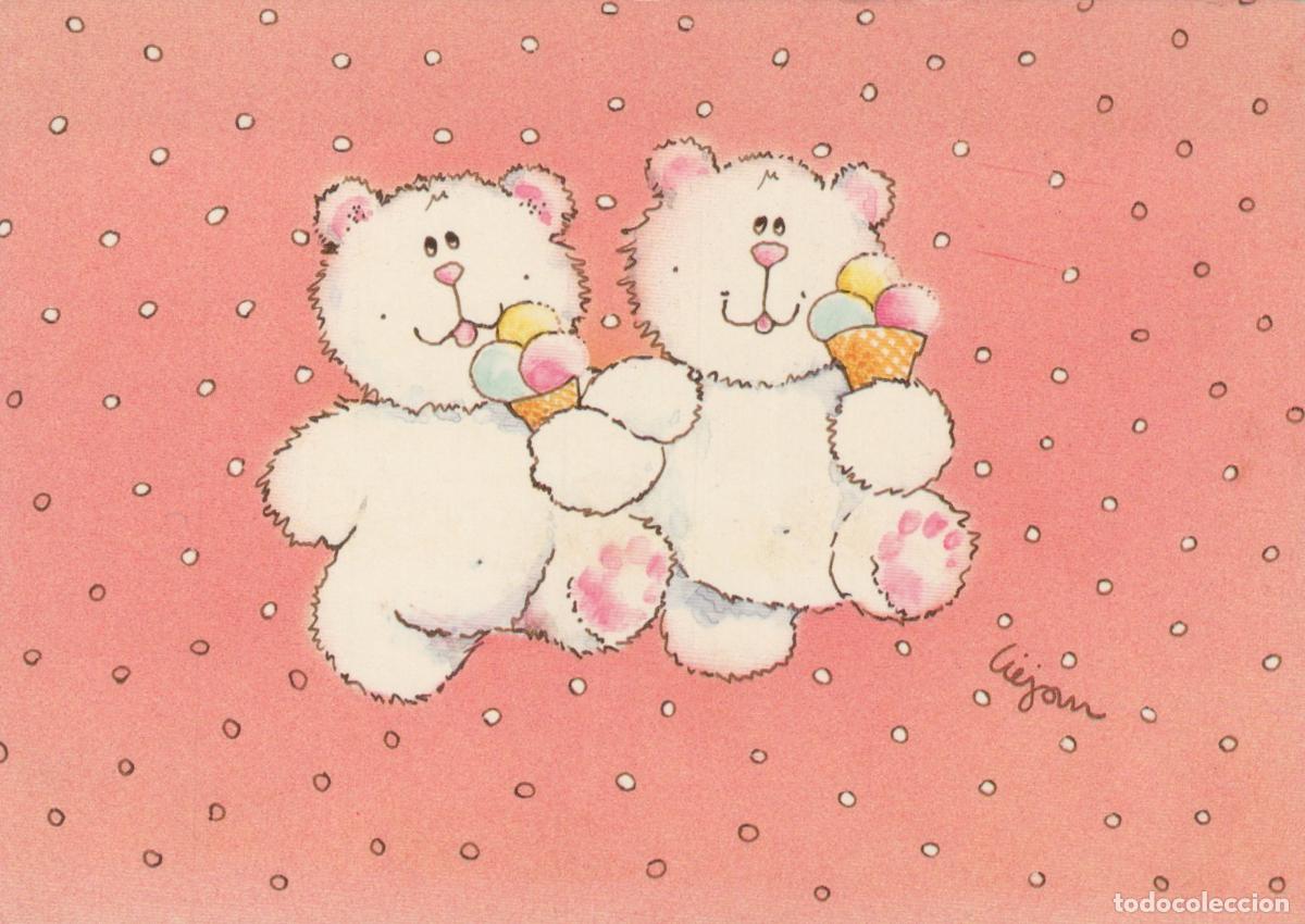Postcards: France Aixe sur Vienne Adorables Oursons de Dessin Anim&eacute; Blancs *YAE741