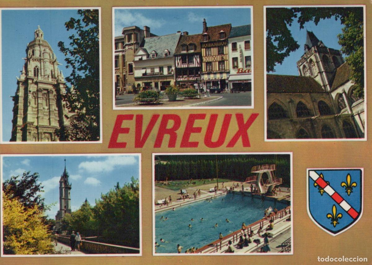 Cartoline: France Evreux Normandie Vues Cath&eacute;drale Tour Horloge Maisons Piscine *YAE832