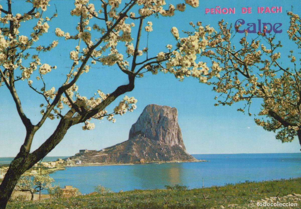 Postkarten: Espa&ntilde;a Calpe Pe&ntilde;&oacute;n de Ifach Paisaje Costero Almendros Oblit&eacute;rada *YAE856