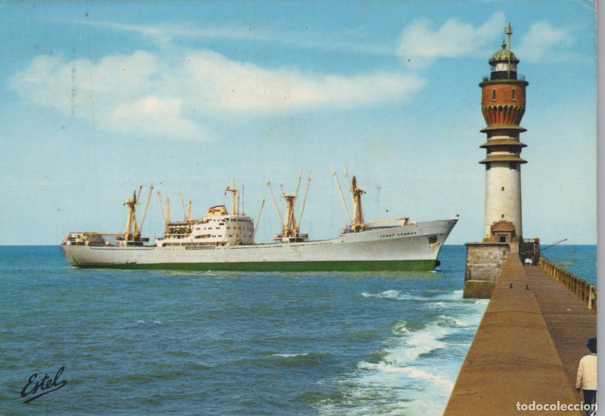 Postales: France Dunkerque Cargo Josef Conrad Phare sur la Jet&eacute;e C&ocirc;te D Opale *YAE898