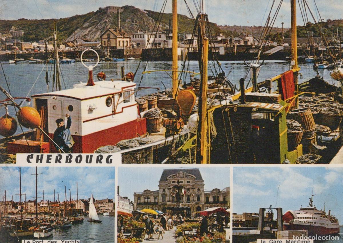 Postcards: France Cherbourg Vues du Port Yachts Gare Maritime et Ville *YAE923
