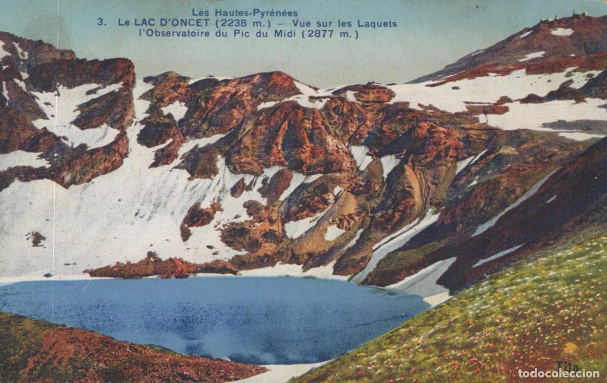 Postkarten: France Hautes Pyr&eacute;n&eacute;es Lac D Oncet Pic du MIDI Paysage Unposted *YAE471