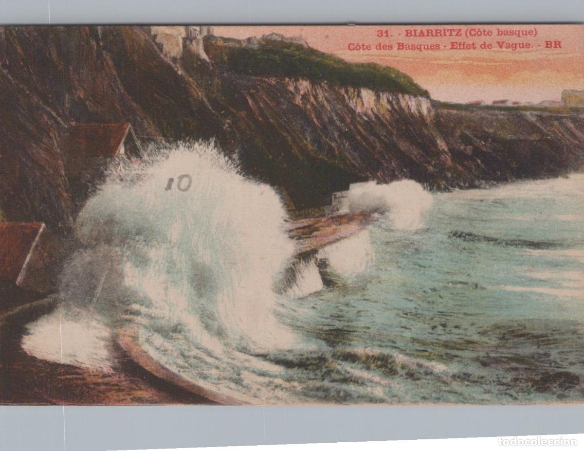 Postcards: France Biarritz C&ocirc;te Basque Vagues Spectaculaires sur Falaises *YAE472