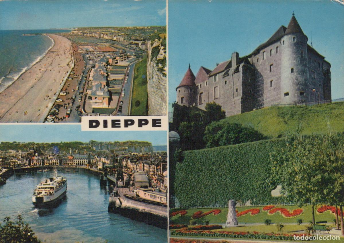Cartes Postales: France Dieppe Normandie Vues C&ocirc;te Port Ch&acirc;teau Plage Ville 1976 *YAE522