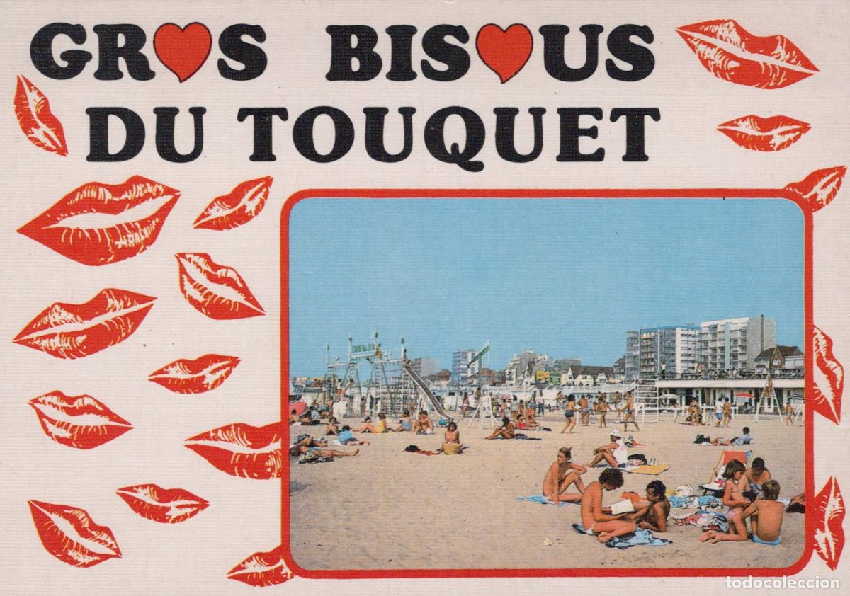 Postkarten: France Le Touquet Paris Plage Plage Anim&eacute;e Baigneurs B&acirc;timents *YAE558