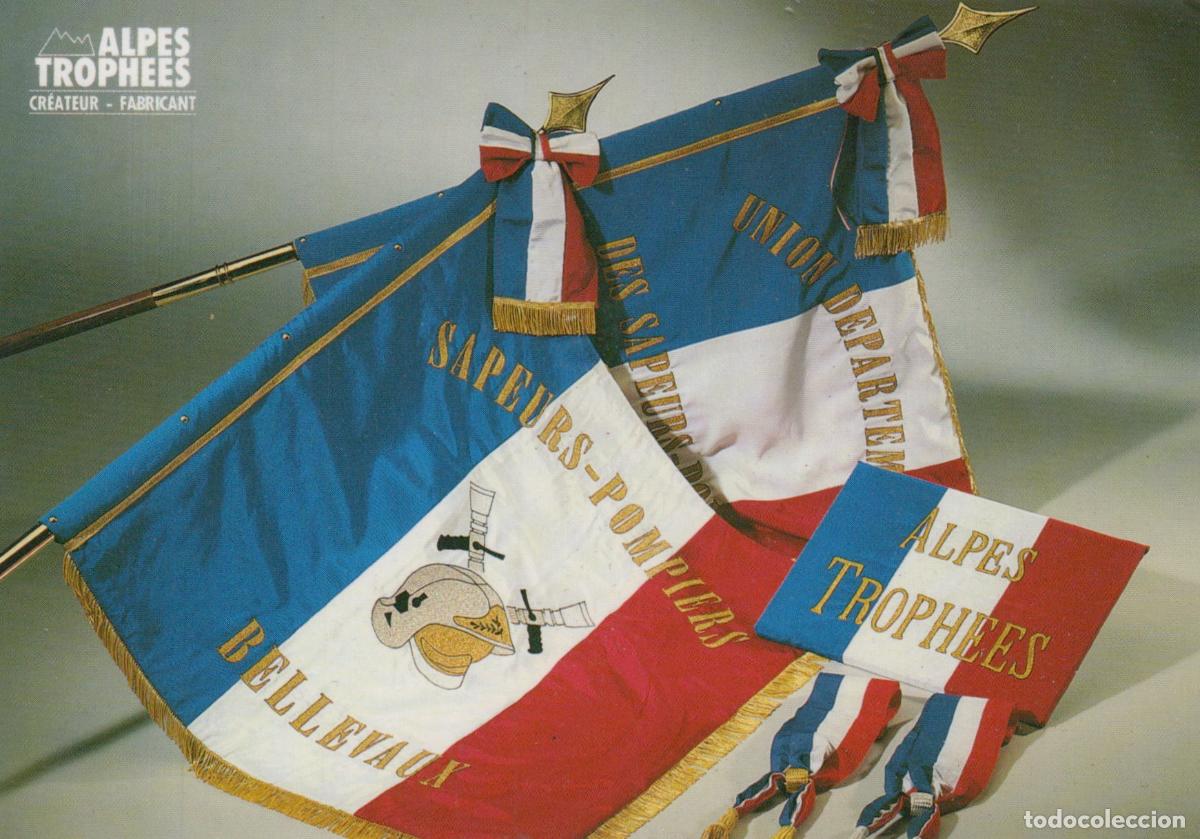 Postales: France Bellevaux Sillingy Drapeaux Sapeurs Pompiers Unposted *YAE571