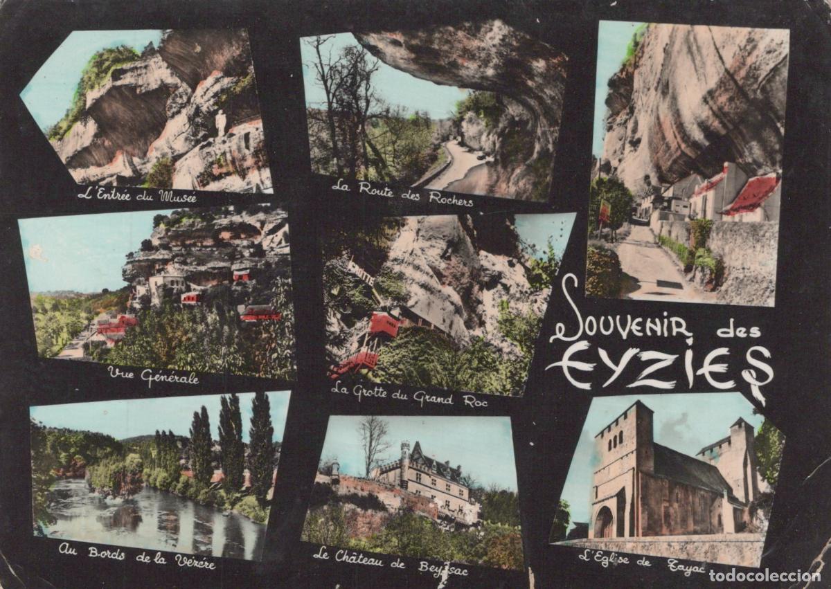 Postales: France Les Eyzies Eyzies Sites Pr&eacute;historiques Ch&acirc;teau &Eacute;glise *YAE578